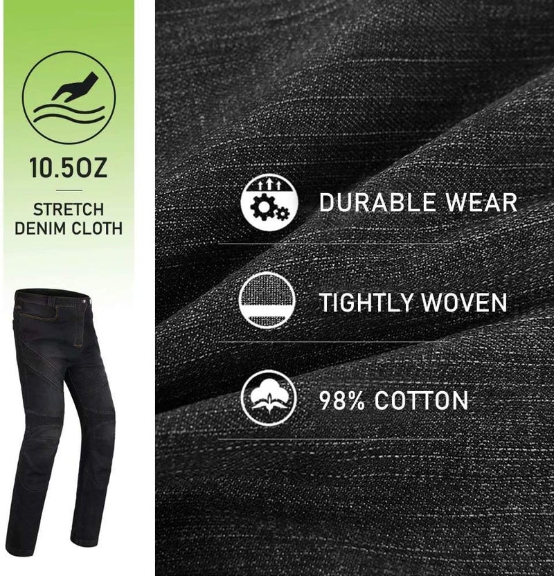 ILM Motorcycle Dirt Bike Pants for Men CE Armored Motocross Riding Gear Jeans Motorbike Adventure Touring Pant BJN01 Gray - Image 3